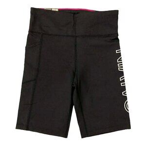 Calvin Klein Women's High Rise Fashion Print Bike Shorts Black L